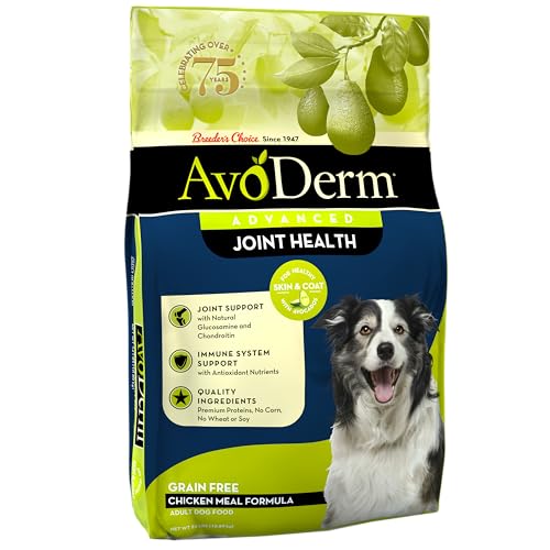 AvoDerm Natural Advanced Joint Health Dry Dog Food, Grain Free, Chicken Recipe, 24 lb