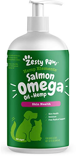 Zesty Paws Salmon Omega Oi Hemp for Dogs and Cats with Wild Alaskan Salmon Oil Omega 3 and 6 Fatty...