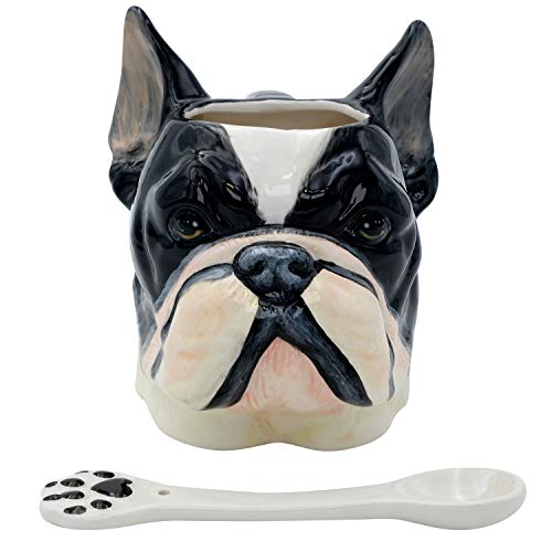 3D Hand Painted Dog Coffee Tea Ceramic Mug Cute Pet Perfect Dog Lover (Boston Terrier)