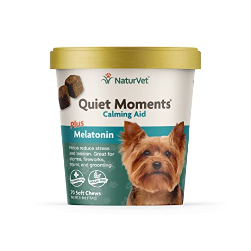 NaturVet Quiet Moments Calming Aid Dog Supplement – Helps Promote Relaxation, Reduce Stress, Storm...