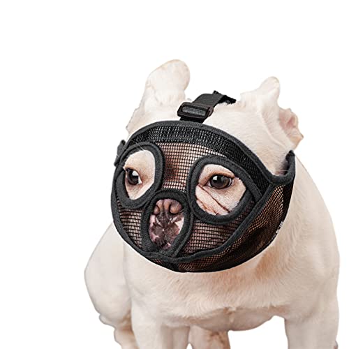 wintchuk Short Snout Dog Muzzle Bulldog Muzzle, Stop Dog for Biting Barking Chewing,...