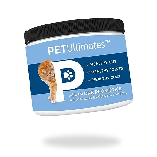 Pet Ultimates Probiotics for Cats – 20-Species Cat Probiotic Powder to Treat Diarrhea, Vomiting,...