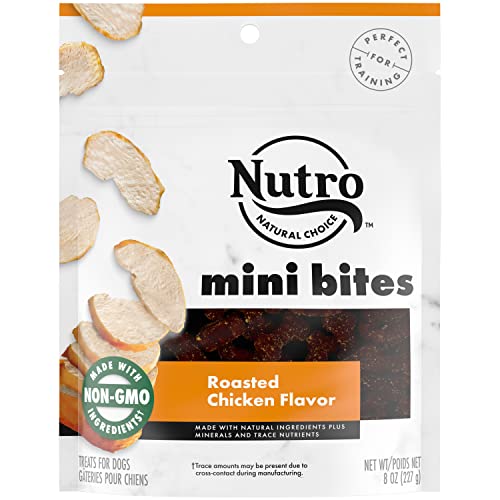 NUTRO Mini Bites Natural Dog Treats Roasted Chicken Flavor, 8 oz. Bag