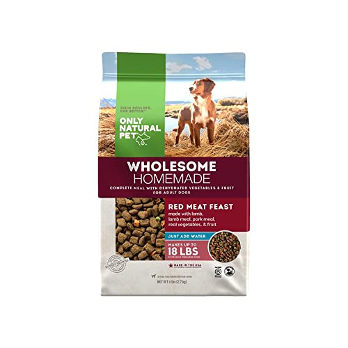 Only Natural Pet Wholesome Homemade Red Meat Feast Dehydrated Dog Food - 18lb (Makes 56lbs of Wet...