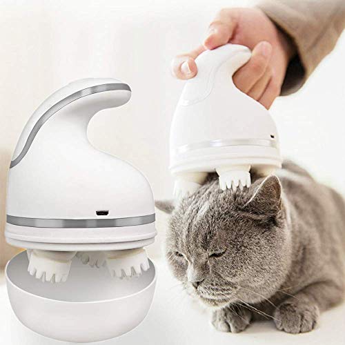 MESINURS Cat Electric Head Massager - Pet Scalp Head Full Body Massager Handheld Home Therapy...