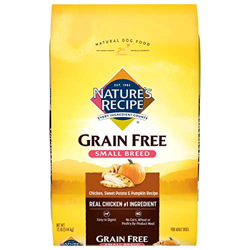 Nature's Recipe Grain Free Small Breed Dry Dog Food, Chicken, Sweet Potato & Pumpkin Recipe, 12...