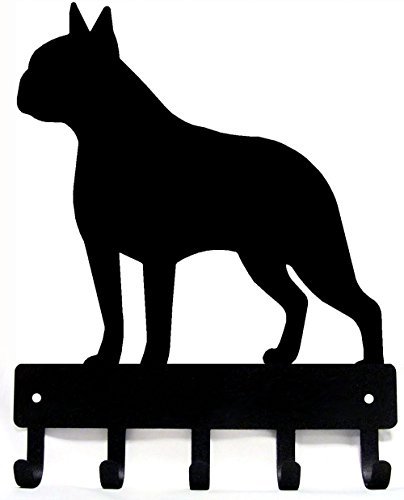 SWEN Products BOSTON TERRIER Dog Black Metal Key Chain Holder Hanger 