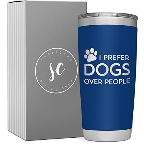Dogs Over People Travel Tumbler - Personalized Vacuum Insulated Stainless Steel Dog Lover Travel...