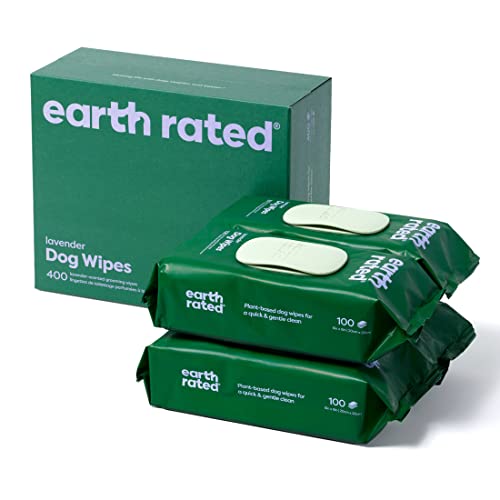 Earth Rated Dog Wipes, New Look, Thick Plant Based Grooming Wipes For Easy Use on Paws, Body and...