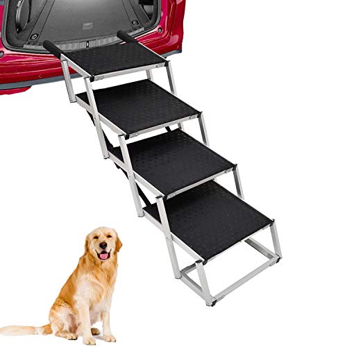 Portable Dog Stairs for Large Dogs, Foldable Aluminum Lightweight Pet Ramps,Accordion Pet Ladder Dog...