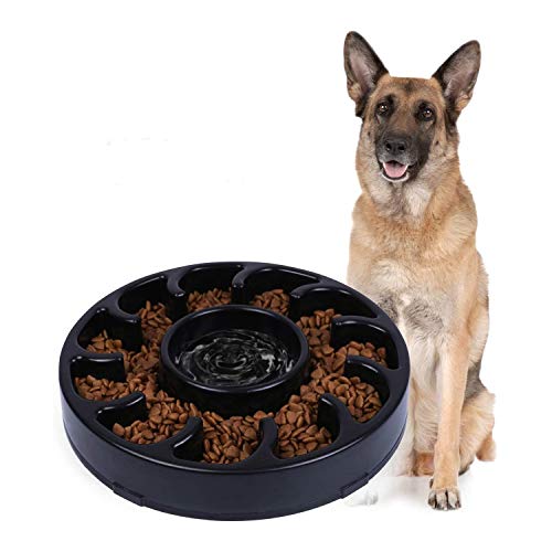 JASGOOD Slow Dog Bowl for Large Dogs,Anti-Gulping Dog Slow Feeder Stop Bloat,Slow Eating Big Pet...