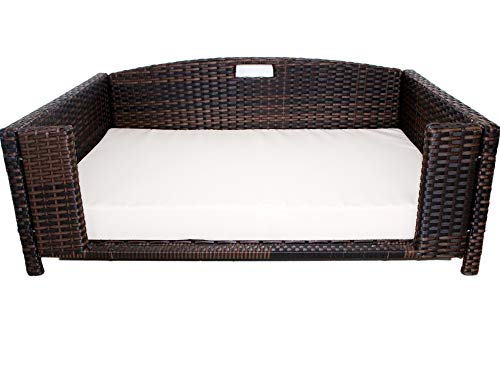 Rattan Medium Rectangular Pet Bed, Indoor/Outdoor