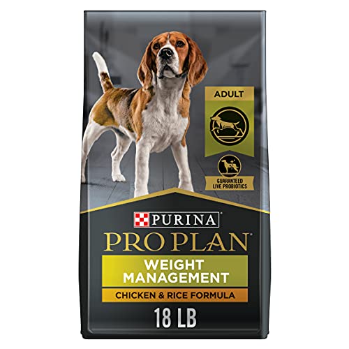 Purina Pro Plan Weight Management Dog Food With Probiotics for Dogs, Chicken & Rice Formula - 18 lb....