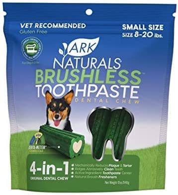 Ark Naturals Brushless Toothpaste, Dog Dental Chews for Small Breeds, Freshens Breath, Helps Reduce...