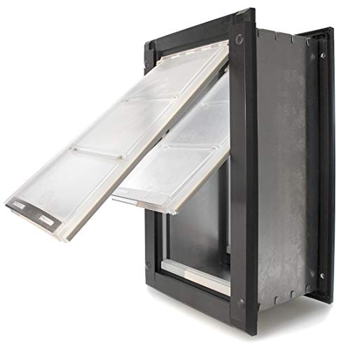 Endura Flap Pet Door for Walls in Black | Energy-Efficient Double Flap Design for Wall Installations...