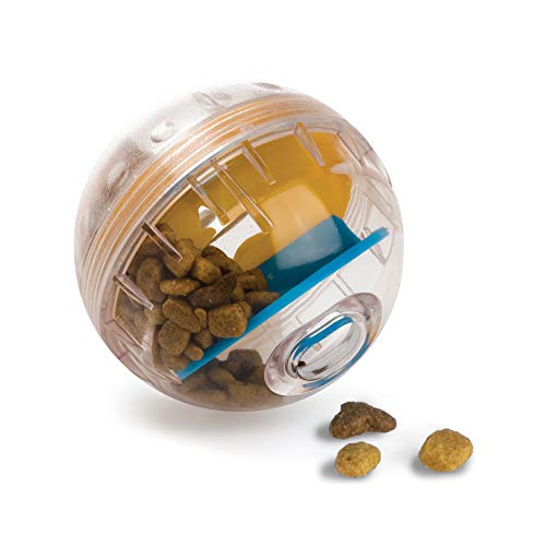 Pet Zone IQ Treat Ball Dog Treat Dispenser Interactive Dog Toy - 3' - for Dogs and Cats - Adjustable...