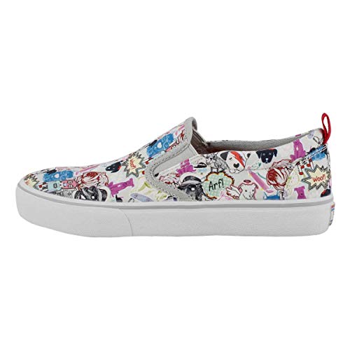 Skechers Women's BOBS Marley Jr. - Pop Life Slip On Sneaker, Gray/Multi, 9