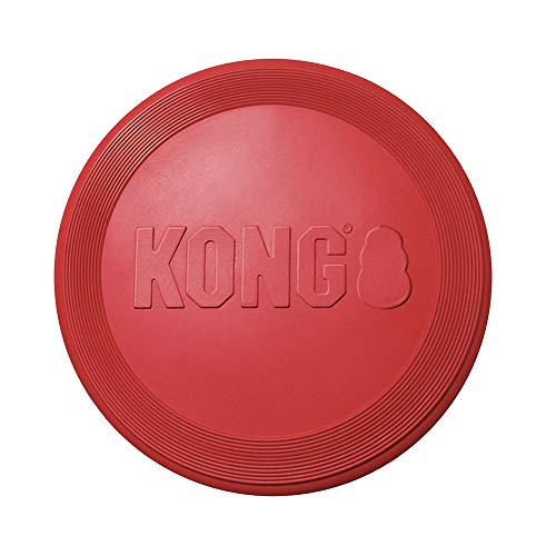 KONG Flyer - Tough Dog Toy for Aggressive Chewers - Durable Rubber Flying Disc Dog Toy - Outdoor Dog...