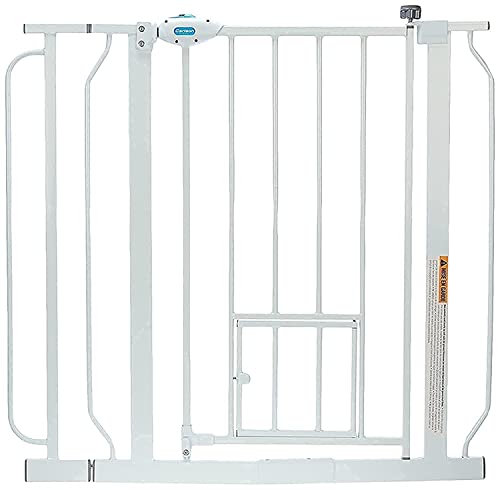 Carlson Extra Wide Walk Through Pet Gate with Small Pet Door, Includes 4-Inch Extension Kit,...