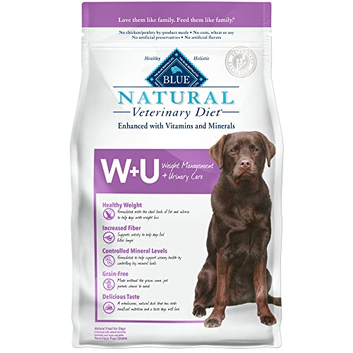Blue Buffalo Natural Veterinary Diet W+U Weight Management + Urinary Care Dry Dog Food, Chicken 6-lb...