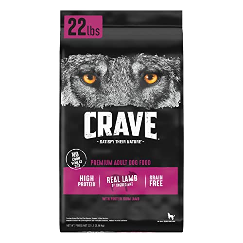 CRAVE Grain Free Adult High Protein Natural Dry Dog Food with Protein from Lamb and Venison, 22 lb....