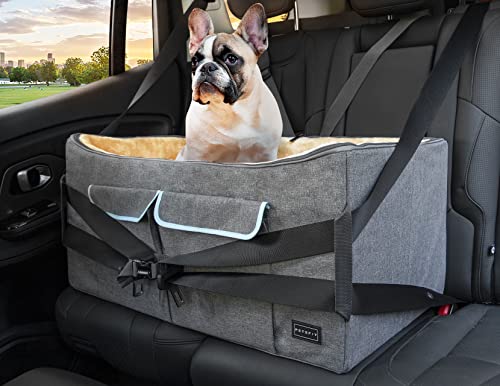 Petsfit Dog Car Seat, Pet Travel Car Booster Seat with Safety Belt, Washable Double-Sided Cushion...