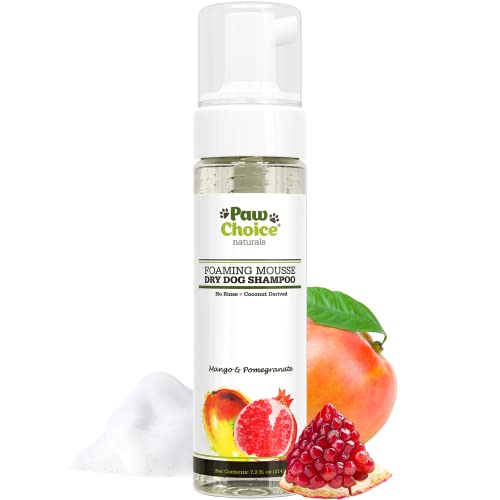Paw Choice Dry Shampoo for Dogs - Waterless Dog Shampoo, No Rinse Foam Mousse - Removes Odor,...