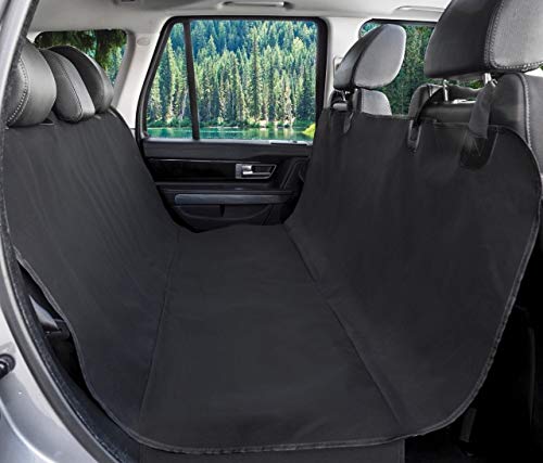 BarksBar Original Pet Seat Cover for Cars - Black, WaterProof & Hammock Convertible (Standard,...