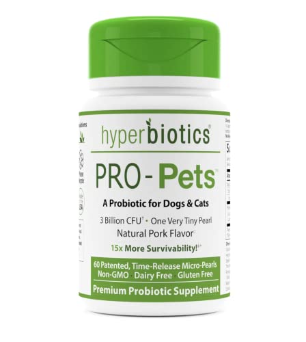 Hyperbiotics Pro Pets | Probiotics for Dogs & Cats | Small Micro Sized Chewable Pearl Shaped Tablets...