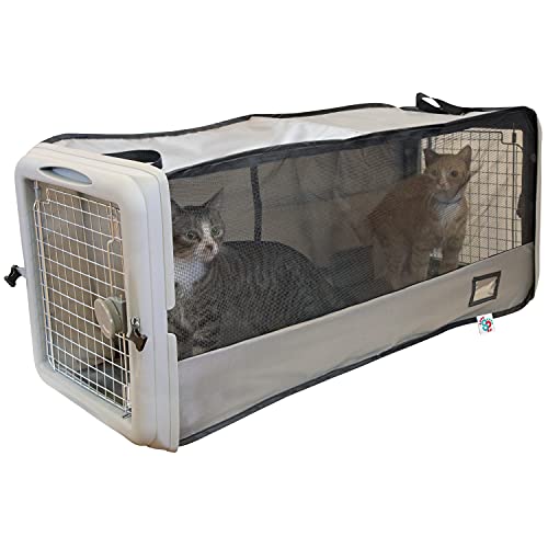 SPORT PET Large Pop Open Kennel, Portable Cat Cage Kennel, Waterproof Pet bed, Travel Litter...