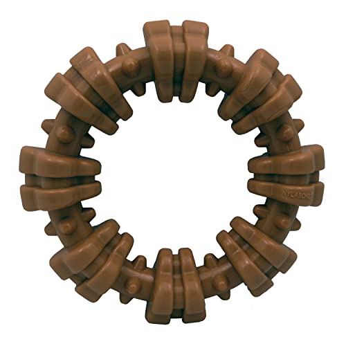 Nylabone Power Chew Textured Dog Chew Ring Toy - Tough and Durable Dog Chew Toy for Aggressive...