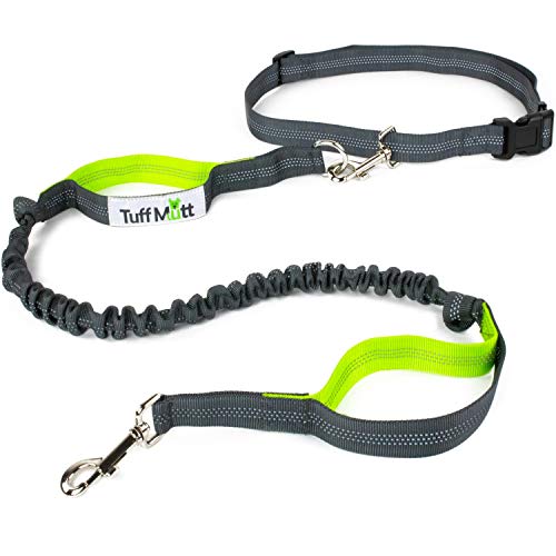 Tuff Mutt Hands Free Dog Leash for Running, Walking, Hiking, Durable Dual-Handle Bungee Leash is 4...