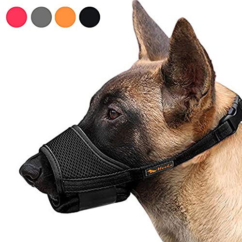 HEELE Dog Muzzle,Soft Nylon Muzzle Anti Biting Barking Chewing,Air Mesh Breathable Drinkable...