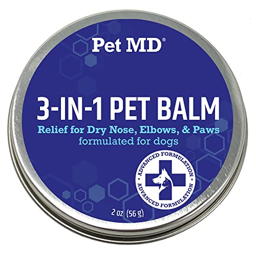 Pet MD Dog Paw Balm - 3-in-1 Paw, Nose / Snout, & Elbow Moisturizer & Paw Protectors for Dogs - 2 oz...