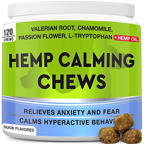 GOODGROWLIES Calming Hemp Treats for Dogs - Made in USA with Hemp Oil - Anxiety Relief - Separation...