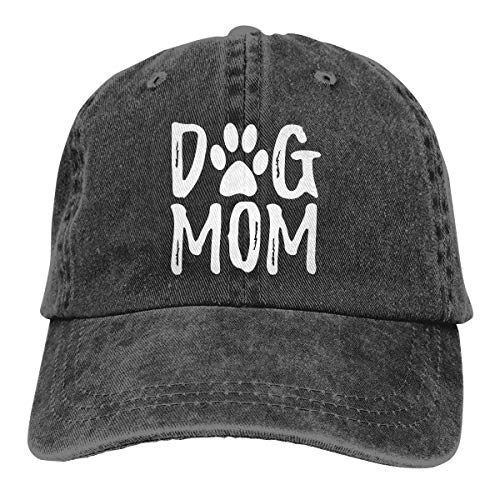 OASCUVER Denim Fabric Adjustable Dog Mom Fashion Baseball Cap Black