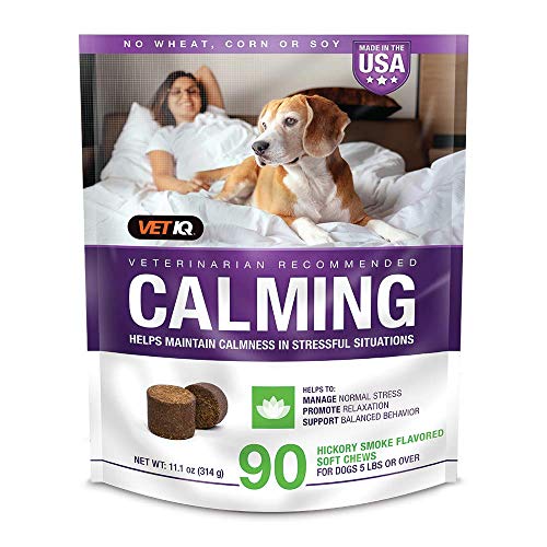 VetIQ Calming Support Supplement for Dogs, Anxiety Supplement Soft Chews, 90 Count