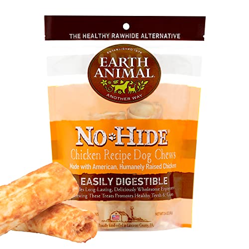 EARTH ANIMAL No Hide Small Chicken Flavored Natural Rawhide Free Dog Chews Long Lasting Dog Chews |...