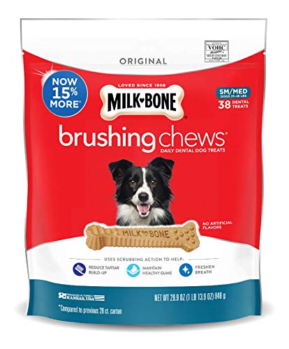 Milk-Bone Brushing Chews Daily Dental Treats - Small/Medium Value Pack, 22 Ounce - 28 Bones