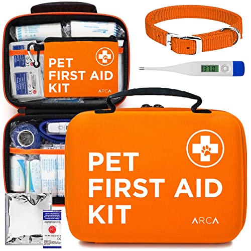 ARCA PET Cat & Dog First Aid Kit Home Office Travel Car Emergency Kit Pet Travel Kit – 100 Pieces...