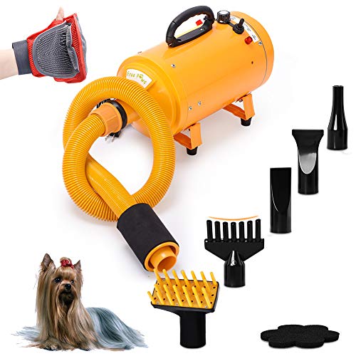 3.2HP 2 Speed Adjustable Heat Temperature Pet Grooming Force Hair Dryer With 4 Different Nozzles