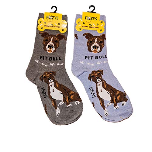 Foozys Unisex Crew Socks | Canine/Dog Collection | Pit Bull