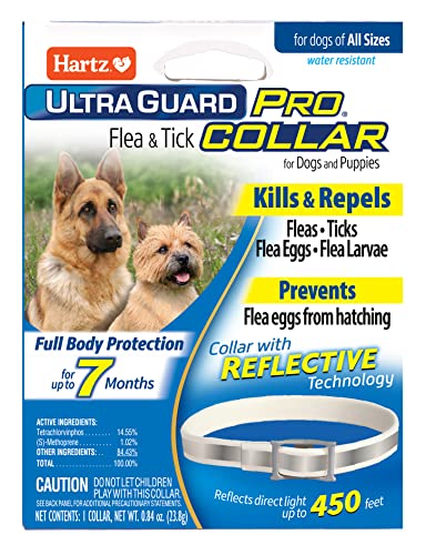 Hartz UltraGuard Pro Reflective Flea & Tick Collar for Dogs and Puppies, 7 Month Flea and Tick...
