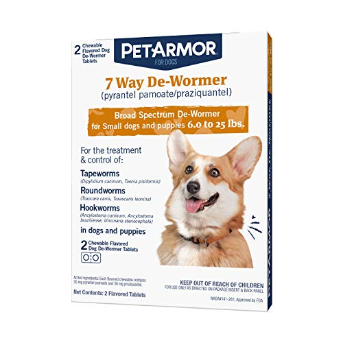 PetArmor 7 Way De-Wormer for Dogs, Oral Treatment for Tapeworm, Roundworm & Hookworm in Small Dogs &...