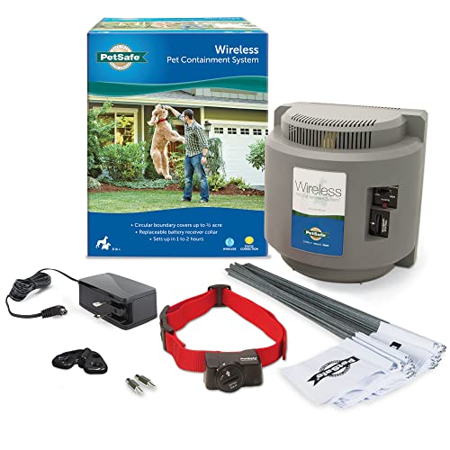 PetSafe Wireless Pet Fence - The Original Wireless Containment System - Covers up to 1/2 Acre for...