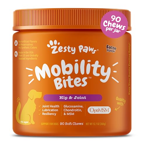 Zesty Paws Mobility Bites Dog Joint Supplement - Hip and Joint Chews for Dogs - Pet Products with...