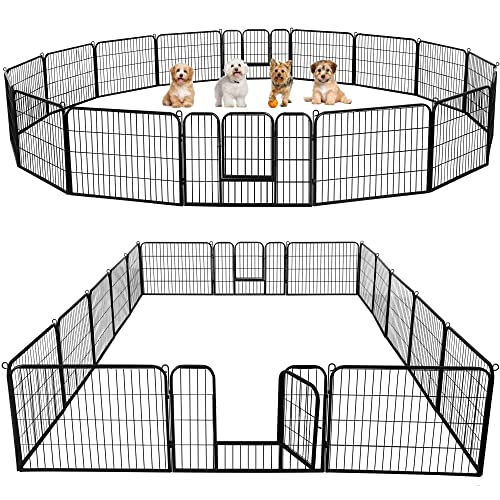 Yaheetech Dog Playpen Outdoor, 16 Panel Dog Fence 24' Indoor Pet Pen for Large/Medium/Small Dogs...