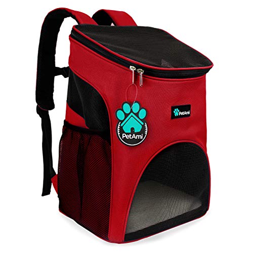 PetAmi Premium Pet Carrier Backpack for Small Cats and Dogs | Ventilated Design, Safety Strap,...
