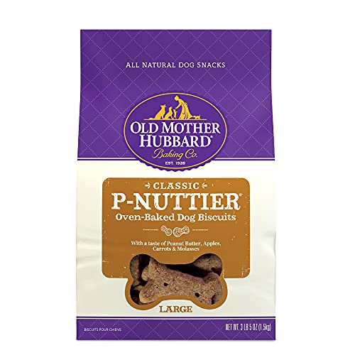 Old Mother Hubbard Classic P-Nuttier Biscuits Baked Dog Treats, Large, 3.5 Pound Bag