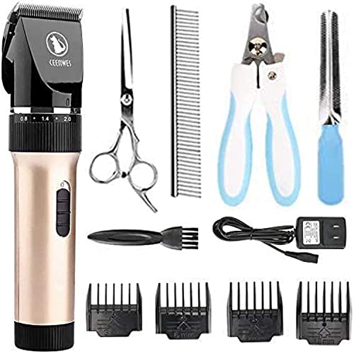 Ceenwes Pet Clippers (Upgrade Version) Low Noise Professional Dog Clippers Rechargeable Cordless Pet...